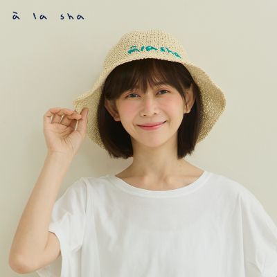 a la sha Logo編織草帽