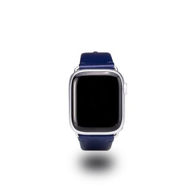 【n max n 台灣設計品牌】Apple Watch 智慧手錶錶帶/雅致系列/皮革錶帶 海軍藍 42mm - 49mm