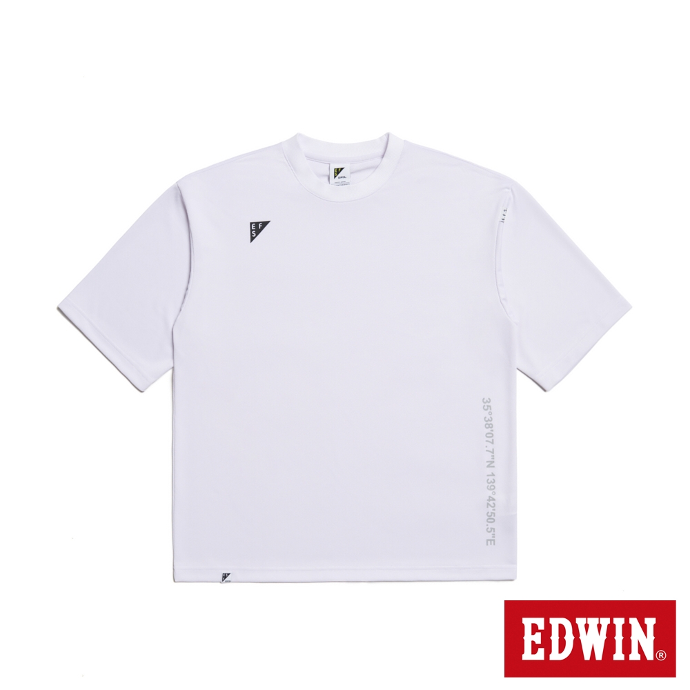 EDWIN 男裝 鳳梨目大寬版短袖T恤-白色