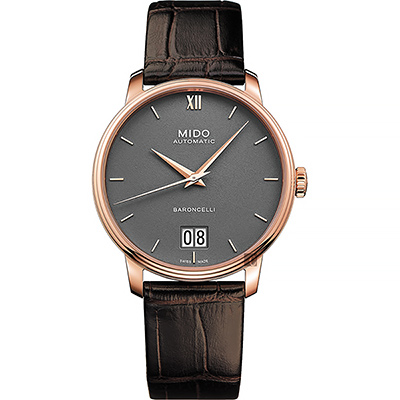 MIDO 美度 官方授權 BARONCELLI 永恆 III 大日期機械錶 開學換新季 送禮推薦-40mm M0274263608800