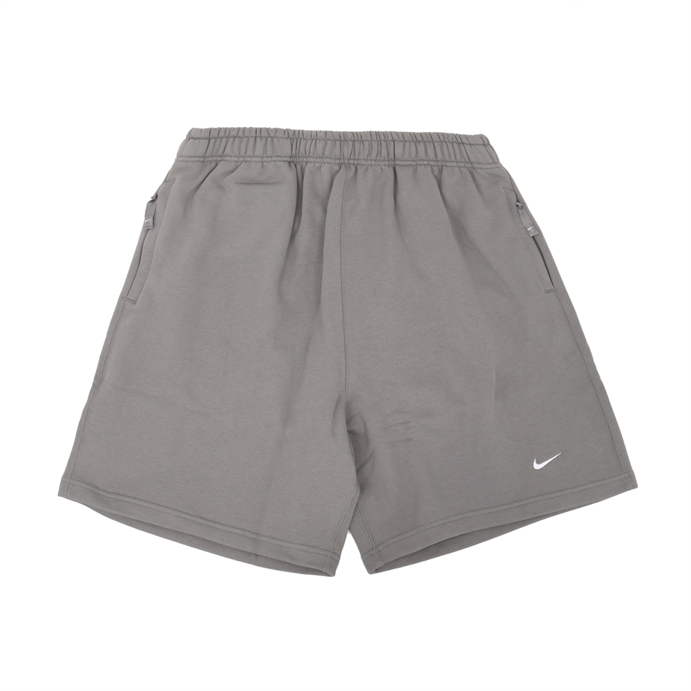Nike 短褲Lab Solo Swoosh Shorts 男款灰拉鍊口袋抽繩棉褲DX0818-029