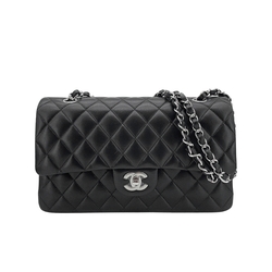 バッグ CHANEL Chanel CC black diamond stitch leather zip case 1077012 – My