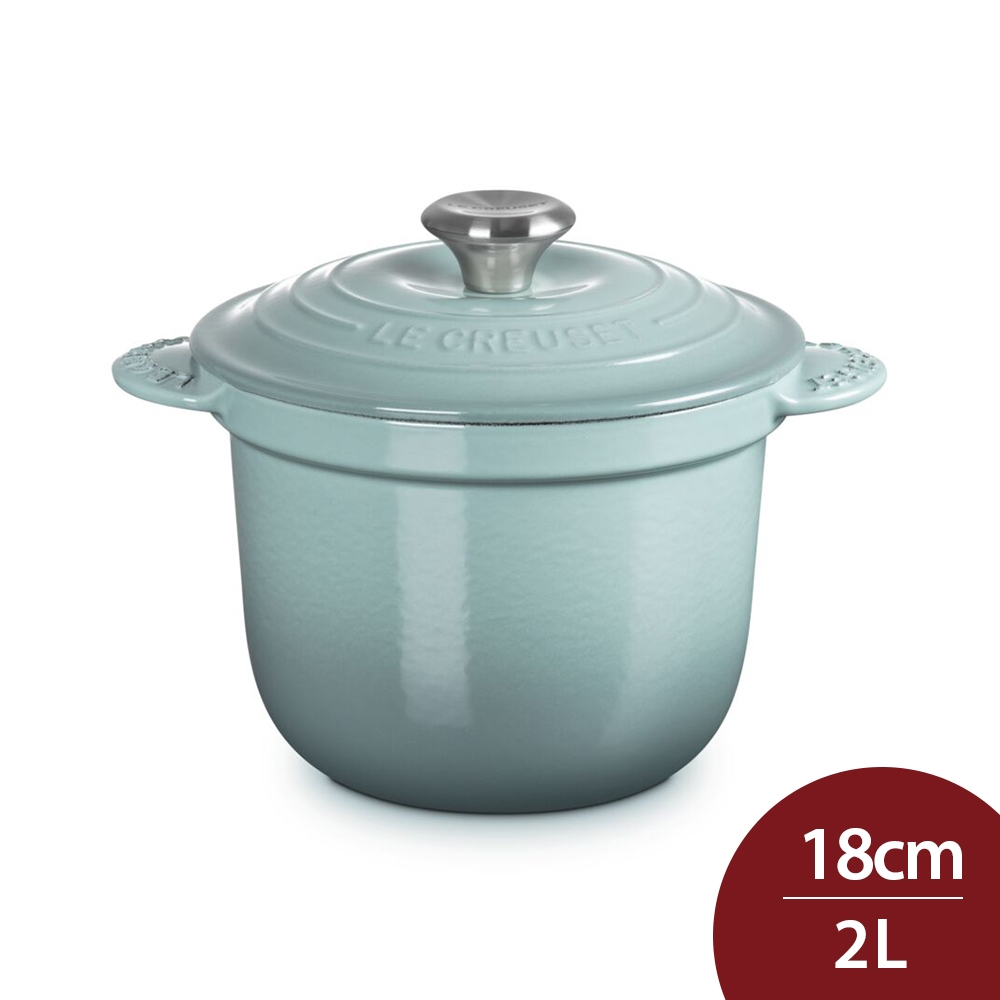 Le Creuset 萬用窈窕鑄鐵鍋 18cm 2L 海洋之花 法國製 湯鍋 燉鍋 (電磁爐 IH爐可用)