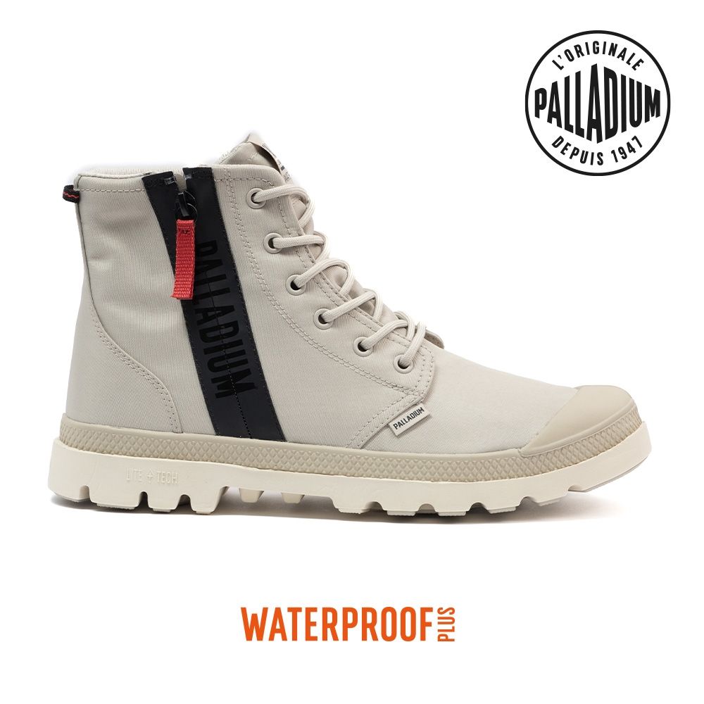 PALLADIUM PAMPA HI SEEKR2 LT+WP+輕量再生大底橘標防水鞋/休閒鞋-男鞋/女鞋-淺灰 (灰色系)
