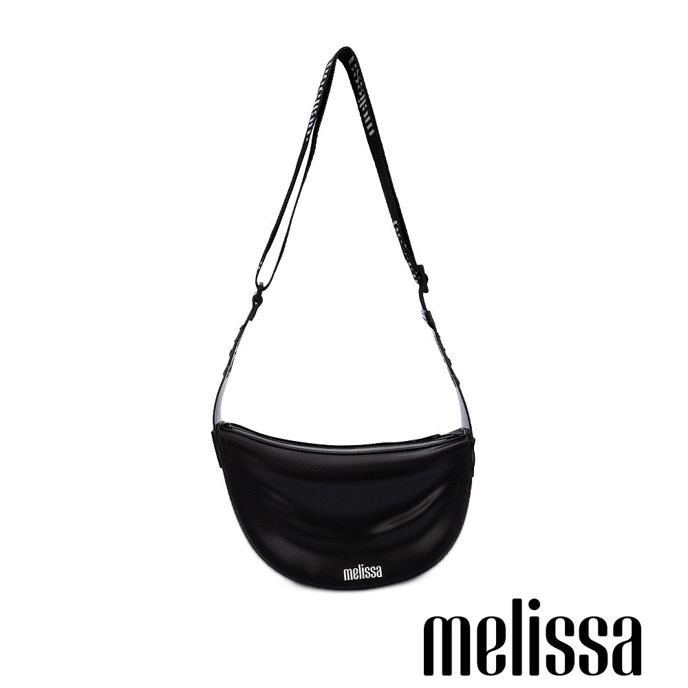 Melissa-印花寬帶斜背包-黑色