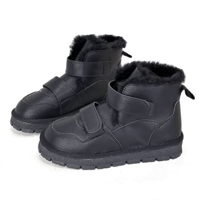 Robinlo 復古韓系中筒拼接雪靴短靴 REY 摩卡棕/復古黑