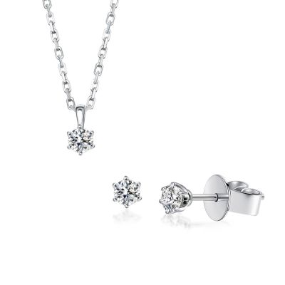 IS DIAMOND 情人節禮物 輕奢款 鑽石項鍊+耳環套組 任選(培育鑽石)