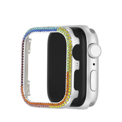 STEVE MADDEN Apple Watch 虹彩雙排水晶錶框 銀框/黑框(Apple Watch保護殼)