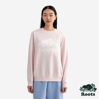 Roots女裝-NOCTURNAL 圓領上衣-淺粉色