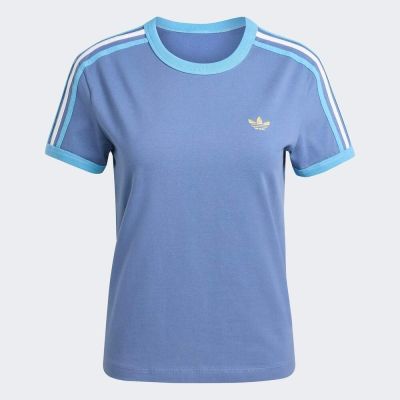 Adidas 愛迪達 3s Tee Slim KE9385 女 T恤 運動上衣 休閒短袖 藍 亞版 經典