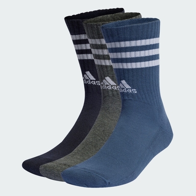 【adidas 愛迪達】 中筒襪 3 雙入 男/女  兒童 IP2639