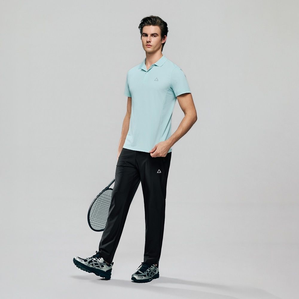 GIORDANO 男裝涼感易打理修身短袖POLO衫 G-MOTION系列【多色任選】 (74 霧海藍)