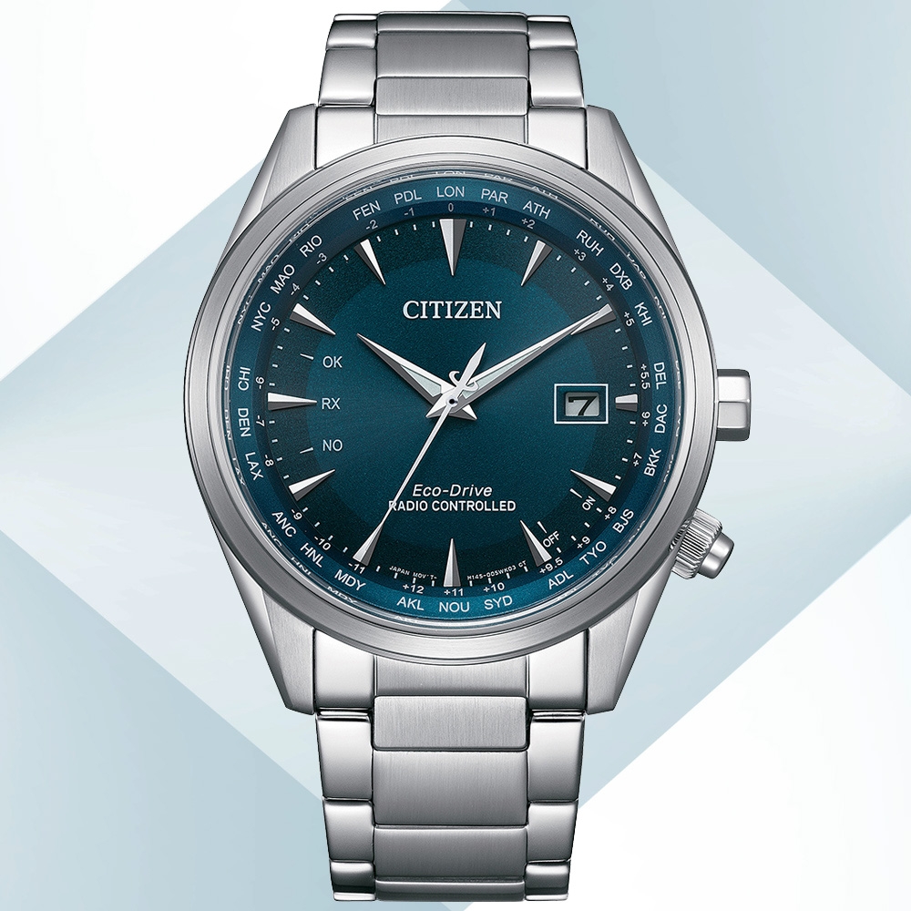 CITIZEN星辰 GENT'S系列 電波對時 萬年曆 光動能腕錶 錶 手錶 送禮 43mm/CB0270-87L