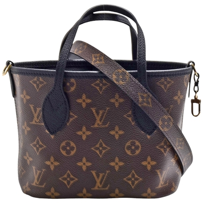 LOUIS VUITTON路易威登 LV M12099 Neverfull Bandoulière Inside Out BB帆布牛皮雙面手提/斜背包(黑色)
