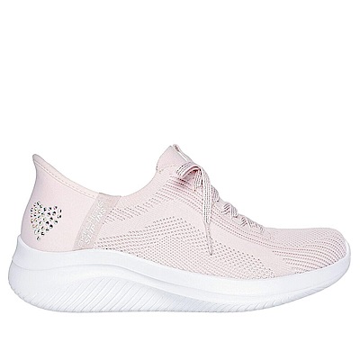 Skechers Ultra Flex 3.0 [150177LTPK] 女 健走鞋 休閒 步行 愛心水鑽 瞬穿 淺粉