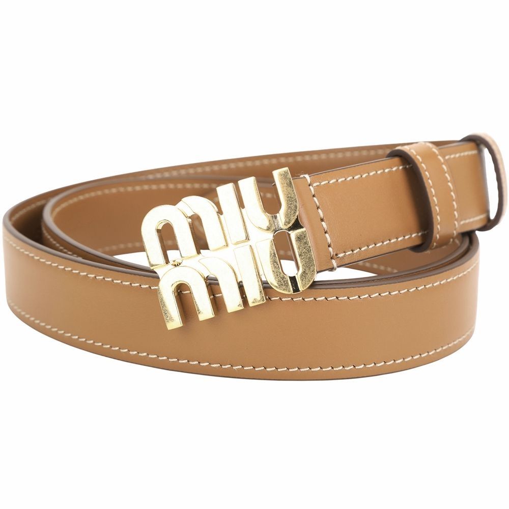 miu miu / CELINE / LOEWE 精品飾品 耳環 皮帶均一價 $15888 (miumiu25mm字母腰帶-菸草色)
