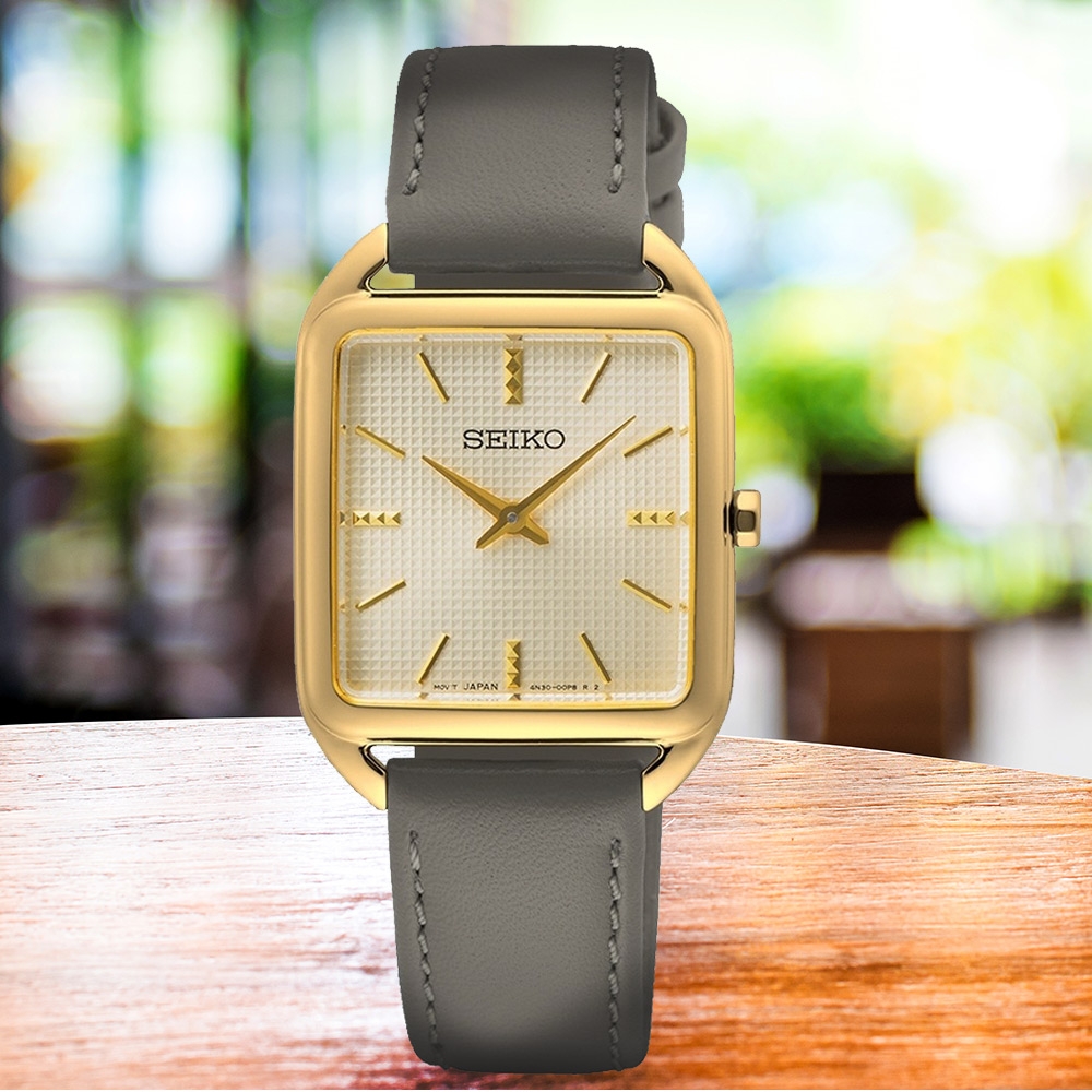 SEIKO 精工 CS系列 簡約方形女錶(4N30-00L0K/SWR090P1) ˍSK040