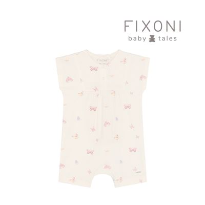 Brands4kids 蝴蝶紛飛米色短袖連身寬褲 FIXONI系列