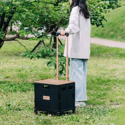 星巴克 木蓋摺疊收納推車