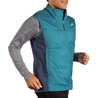 BROOKS 男 Shield 保暖背心 3.0 冰雨藍/板岩藍(211525418)