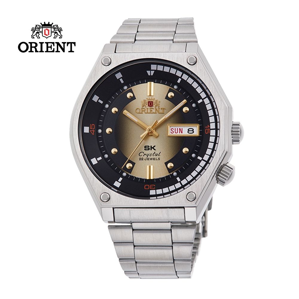 ORIENT 東方錶 復刻SK系列 50m機械錶 鋼帶款 漸層香檳金色 RA-AA0B01G - 41.7 mm