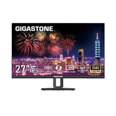 Gigastone LM-27FF5H 27型 IPS FHD 100Hz 極窄邊框螢幕(可旋轉/Type-C/USB-C影像輸入/15W裝置充電)