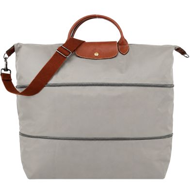 LONGCHAMP LE PLIAGE系列再生尼龍延展兩用旅行袋(小石子灰)