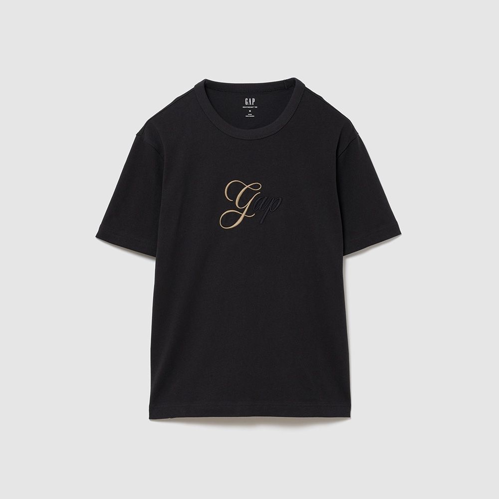 【GAP】重磅 Gap Logo T恤-灰霧藍/褪紅色/清新白/黑色(895178) (黑色)