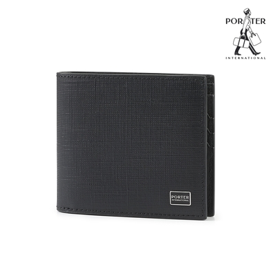 PORTER INTERNATIONAL - 沉穩風尚LOFTY真皮雙折短夾 - 黑