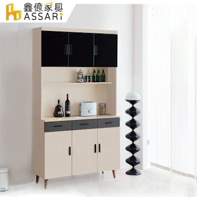 ASSARI-防火防潮全鋁4尺餐櫃全組(寬120x深43x高195cm)