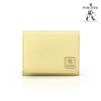 PORTER INTERNATIONAL - 復古品味MORI三折零錢短夾 - 鵝黃色