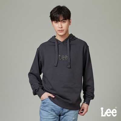 Lee 男款 繡花小LOGO長袖連帽厚TEE 兩色｜MODERN