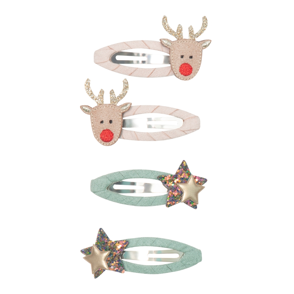 英國Mimi & Lula AW23_Xmas聖誕馴鹿滴答夾4入