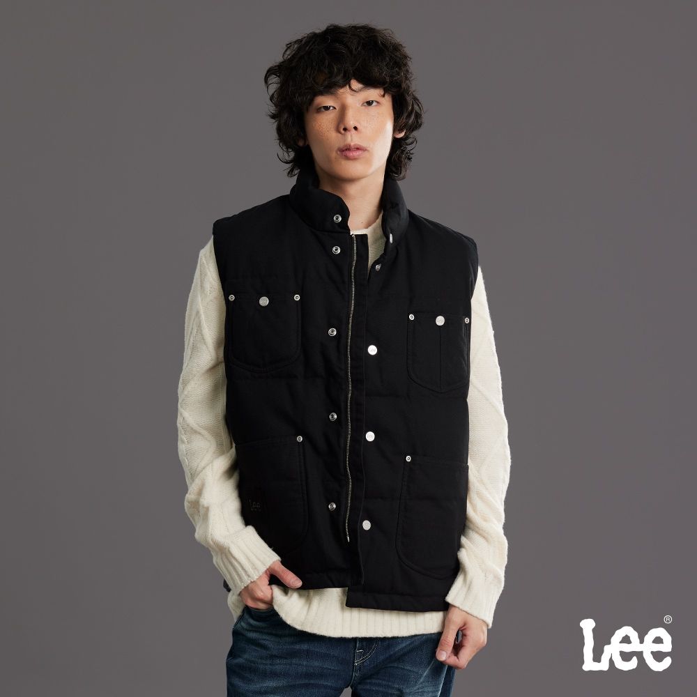 Lee 男款 舒適版型 80/20羽絨背心 黑色 LB616002K11