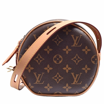 LOUIS VUITTON路易威登 LV M45578經典BOITE CHAPEAU SOUPLE PM系列Monogram帆布斜背圓餅包