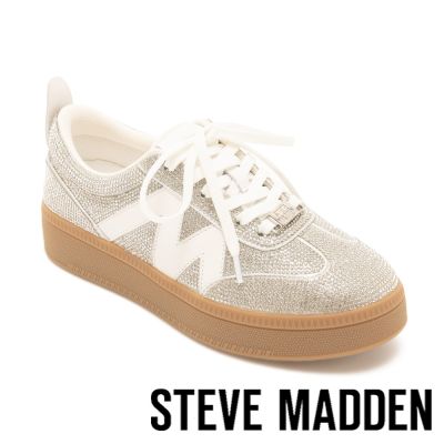 STEVE MADDEN-閃鑽拼接M厚底德訓鞋 TWFENTY-銀色