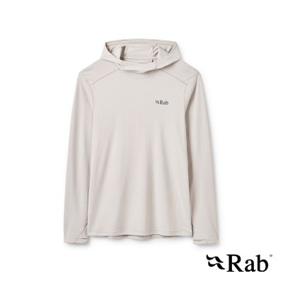 【RAB】 Force Hoody 長袖防曬抗臭連帽排汗衣 男款 鵝卵石白 #QCC20