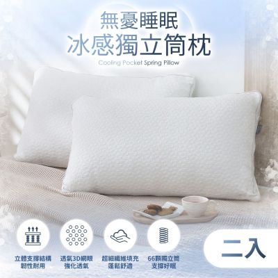 HOYACASA 買一送一-無憂睡眠冰感獨立筒枕(台灣製造)
