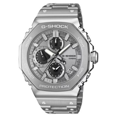 CASIO卡西歐 G-SHOCK 全金屬 優雅質感 藍芽太陽能錶款 銀 GMC-B2100ADS-1A 46.3mm