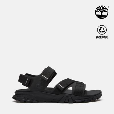 Timberland官方旗艦 男款黑色Garrison Trail後帶式涼鞋|A5MFNETY