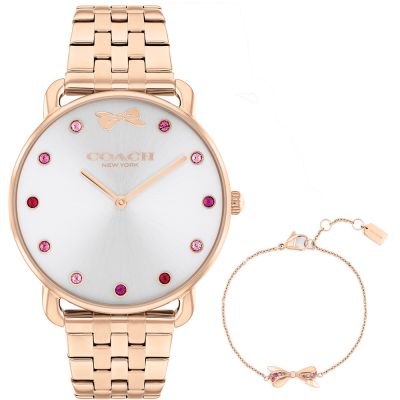COACH Elliot 蝴蝶結女錶 手錶手鍊套組 寵愛媽媽 送禮推薦-玫瑰金/36mm CO14000127