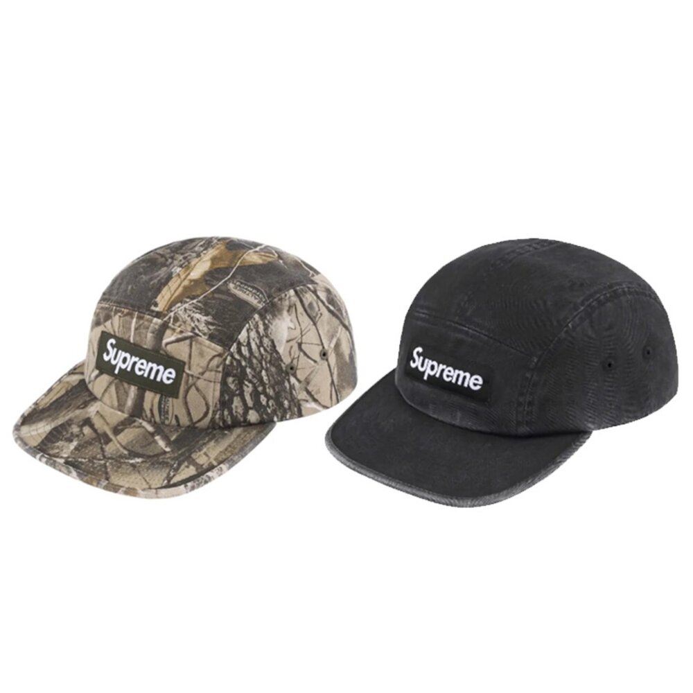 Supreme 25SS Washed Chino Twill Camp Cap Box Logo 老帽五分割帽皮革