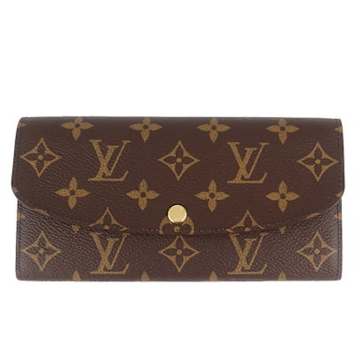 LOUIS VUITTON路易威登 LV M60697 Monogram 老花帆布金扣長夾(紫色)