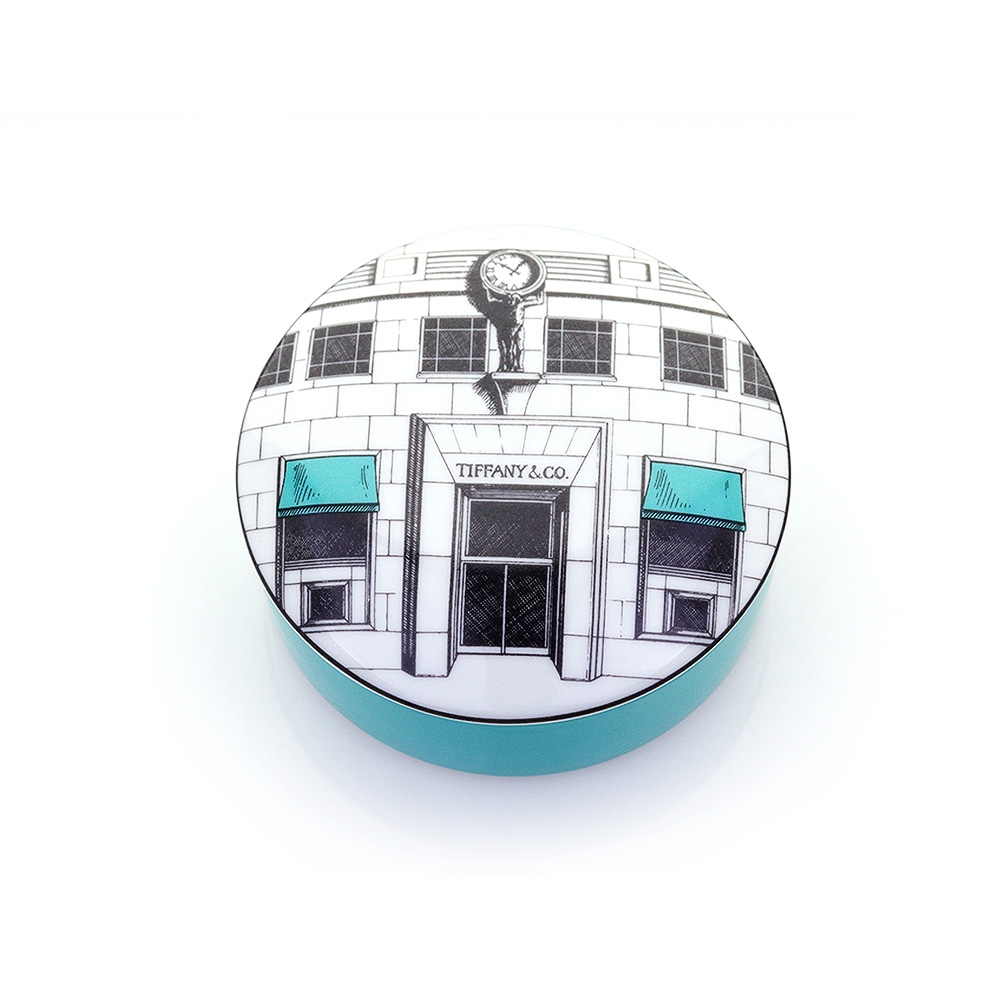 Tiffany&Co. 蒂芙尼 第五大道 瓷質 圓形首飾盒