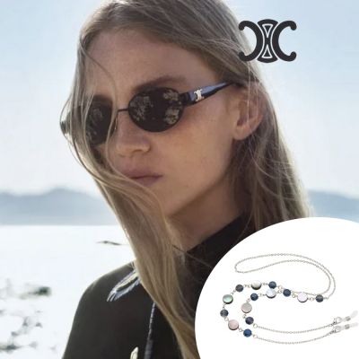 CELINE Lisa配戴款 凱旋門金屬圓框太陽眼鏡 CL40235U 01A 黑框 公司貨(贈貝殼眼鏡鍊)
