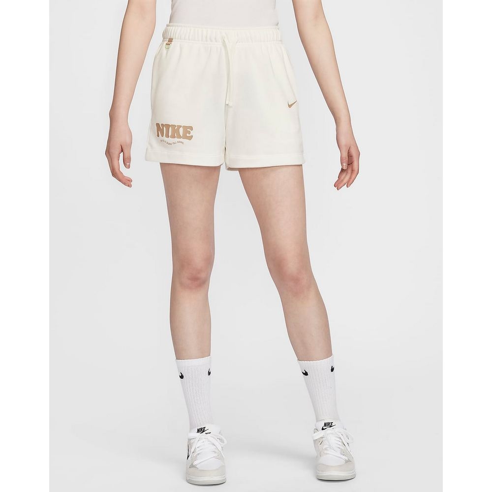 NIKE AS W NSW CLUB FLC SHORT GCEL 女休閒短裙-米白-HF6177133