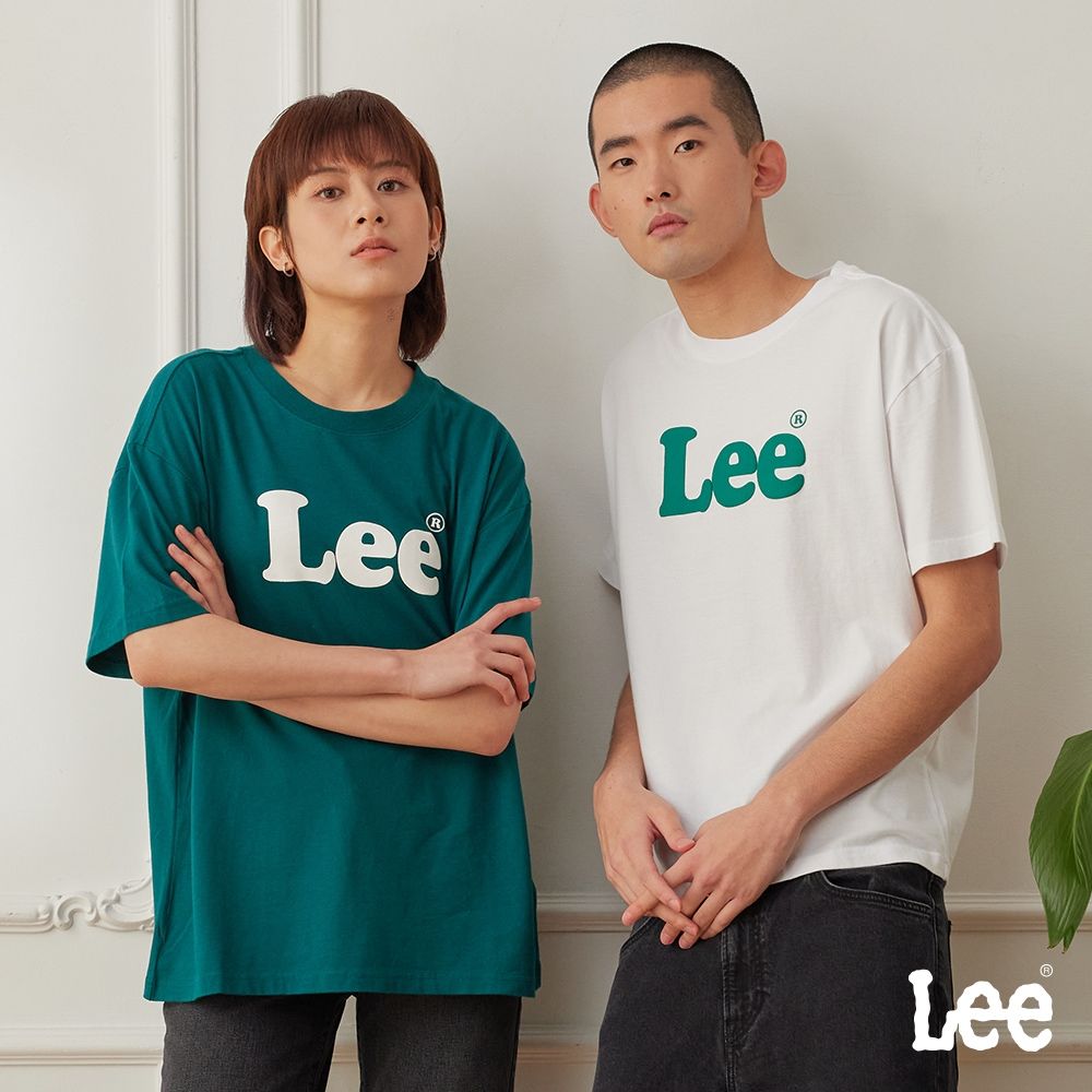 Lee 男女款 季節性版型 Lee大LOGO印花短袖圓領TEE 七色 (綠色)