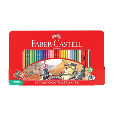FABER-CASTELL 輝柏油性彩色鉛筆油性色鉛筆鐵盒60色/盒115893 | 美術