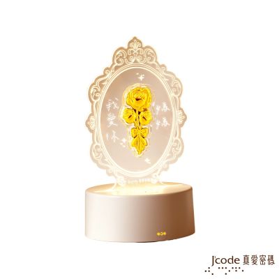 J code真愛密碼金飾 玫瑰花黃金擺件