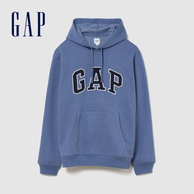 【GAP】寬鬆Gap Logo 連帽運動衫-/藍色/綠色(674148)